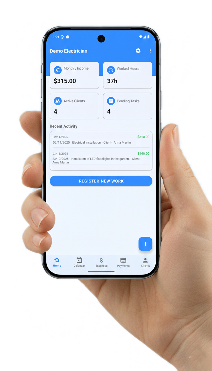 Mockup da aplicação TaskChrono